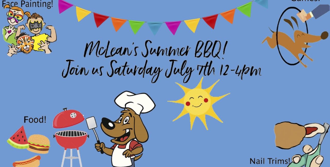 McLean Animal Hospital Summer BBQ event poster