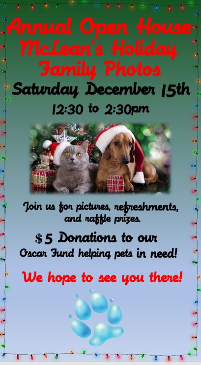 McLean Animal Hospital Annual Open House and Holiday Family Photos event